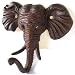 1 X Antiqued Reproduction Cast Iron Elephant Head Single Hook Wall Decor