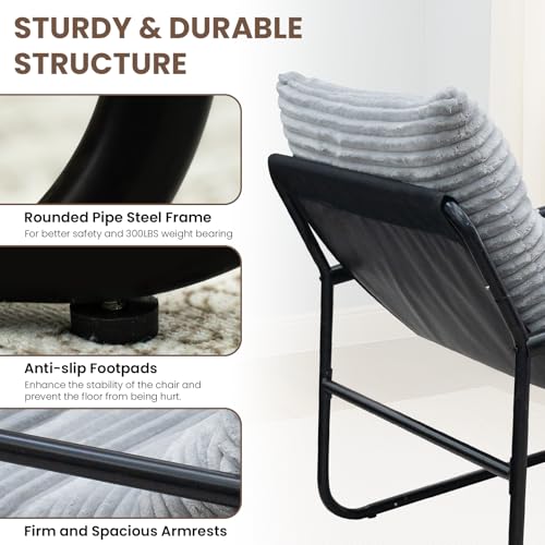 Sillón Accent Plegable Gris miniatura 3