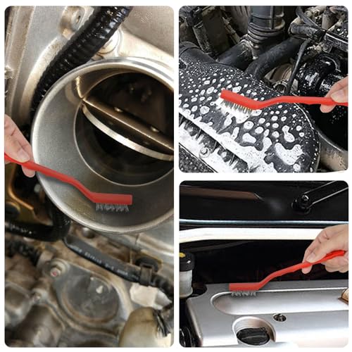 Image of Rexmon 9pcs Car Detailing Brush,Indispensable Long-Handled Cleaning Brushes for Inside and Outside The Car, Wheels and Hard-to- Areas