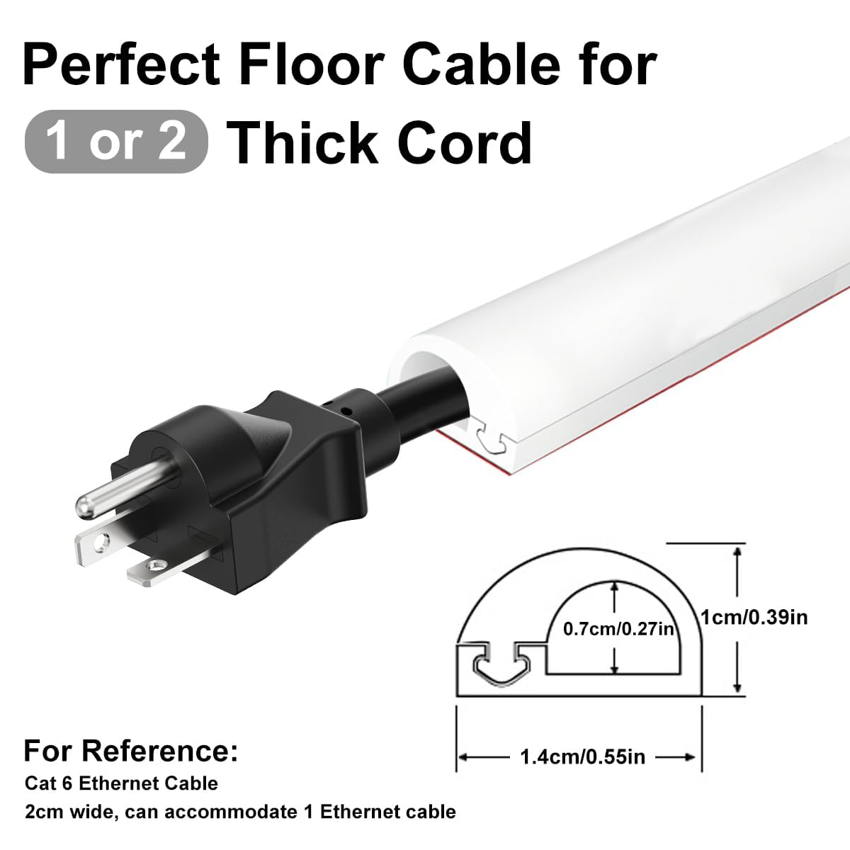3M Mini-kabelgoot, flexibel, wit, zelfklevend, halfronde
