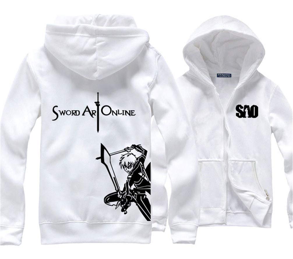 Anime Sword Art Online Kirito SAO bluzy z kapturem kurtka dla dorosłych cosplay zamek kurtka odzież wierzchnia płaszcz