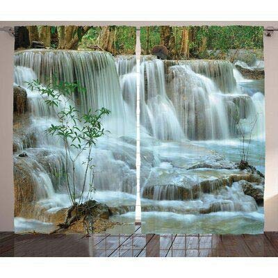 A4S 3D Waterfall Digital Printed Polyester Fabric Curtains for Bed Room Kids Room Living Room Color Green Window/Door/Long Door (D.N.52) (1, 4 x 7 Feet (Size ; 48 x 84 Inch) Door)-image-37
