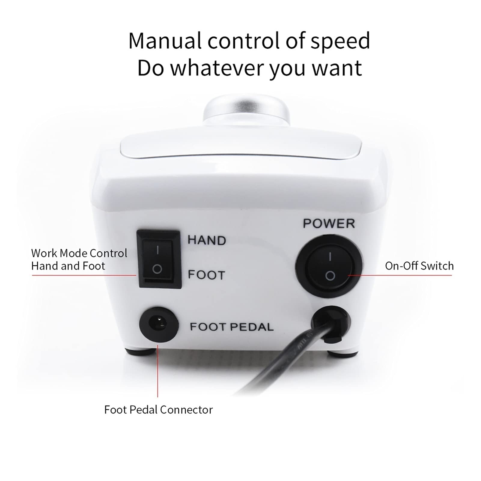 Máquina Perforadora de uñas 3 2W 35000RPM Aparato de Taladro uñas Pro Electric para Manicure Pedicure Files con Cortador Nail Art Drill Machine Tools(32W 35000RPM White)