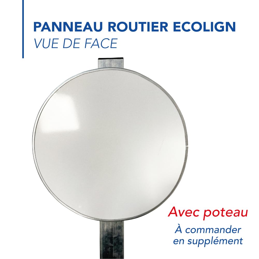 Signalétique.biz France - Signalétique.biz France - Panneau Interdiction Tourner à gauche B2a ECOLIGN Rond 650 mm (65 cm) Sécurité Routière