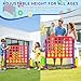 Giant 4 Connect in a Row Game Outdoor, Height Adjustable Jumbo 4-to-Score Yard Games Set with Basketball toy, Ring Toss Golf Play for Kids & Adults Outdoor Indoor Family Holiday Party Game Gift