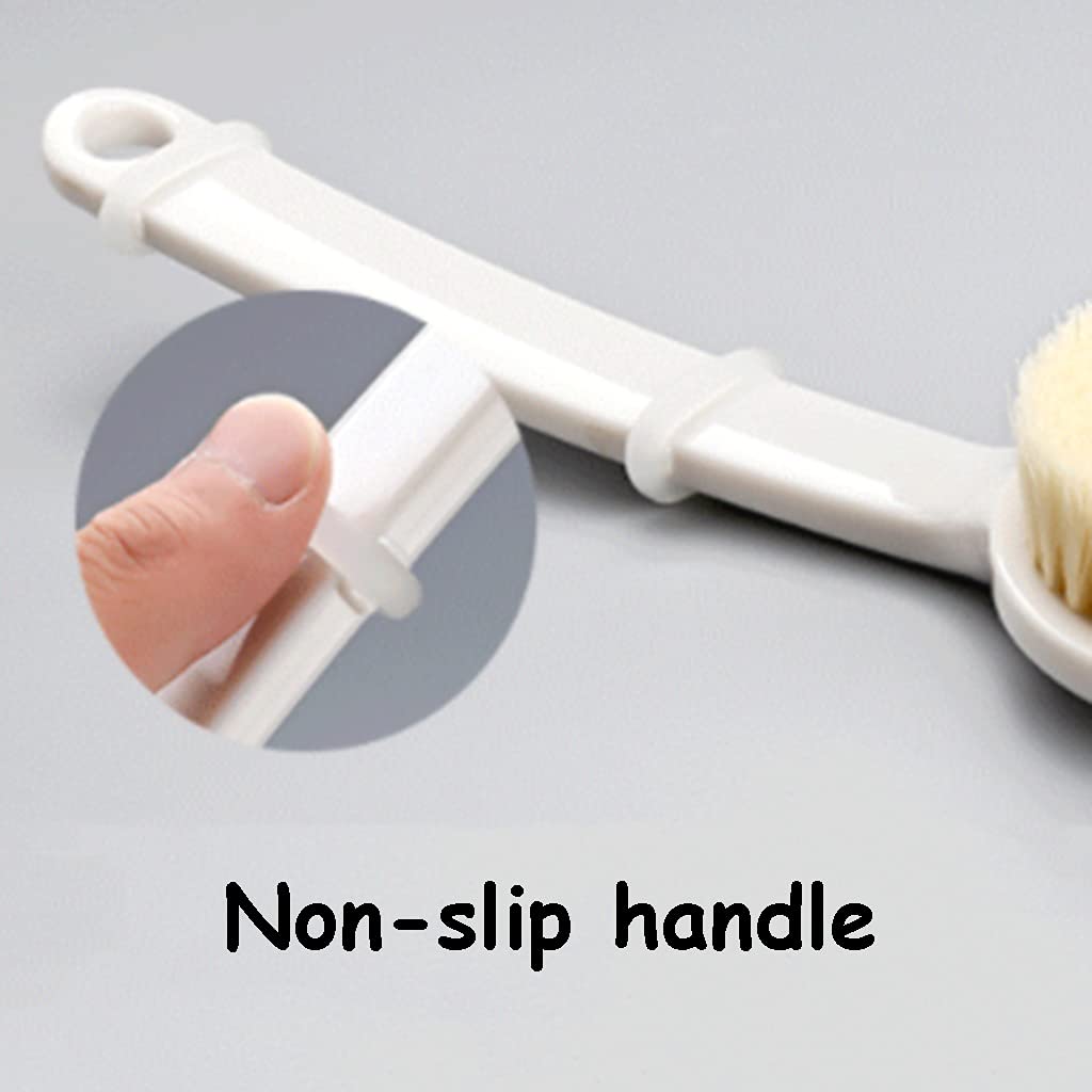 Cepillo para el Cuerpo Cepillo para la Espalda con cerdas de Nailon y Mango Antideslizante de poliestireno, la exfoliación estimula la circulación sanguínea (Color : White, Size : 11.83.1In
