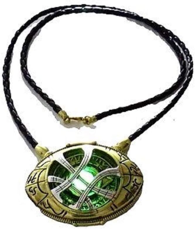 71mm Dr. Strange Eye of Agamotto Amulet Pendant Necklace, Adults, Unisex, Green Stone, Fashion Jewelry