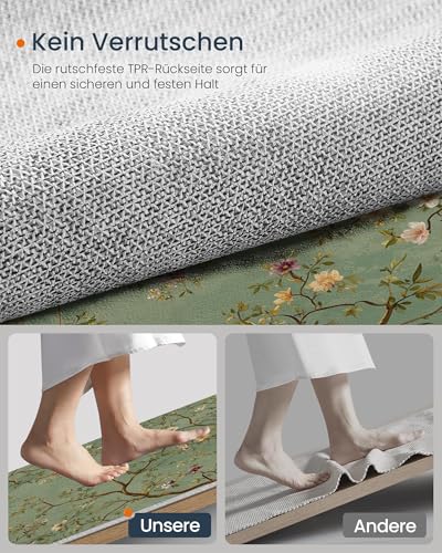 Tapis fleurs orientales lavable en machine avec dossier antidérapant - 5