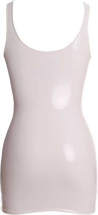 Women's Shiny Patent Leather Sleeveless Slim Fit Dress