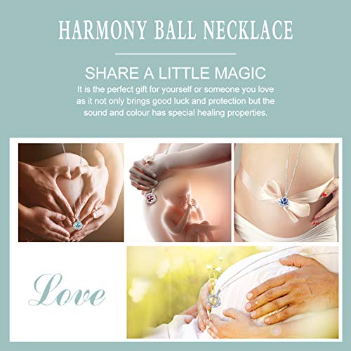Aeonslove Harmony Ball Pregnancy Bola Necklace, Vintage Cubic Zirconia Harmony Ball Locket Angel Chime Caller Bell 18Mm Mexican Bola Balls Pendant Necklaces For Women, 30"/45'' Chain(Wine Red) #TOP6