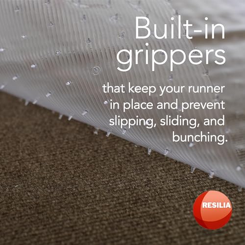 RESILIA Low-Pile Carpet Runner - Non Slip Carpet & Rug Protection, Washable Clear Vinyl Floor Runners, 27 Inches Wide x 25 Feet Long, Made in The USA by RESILIA - Image 3