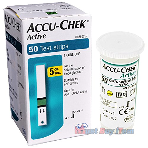 Roche Accu-Chek Active Blood Glucose Meter 50 Test Strips Sheet 1 Box