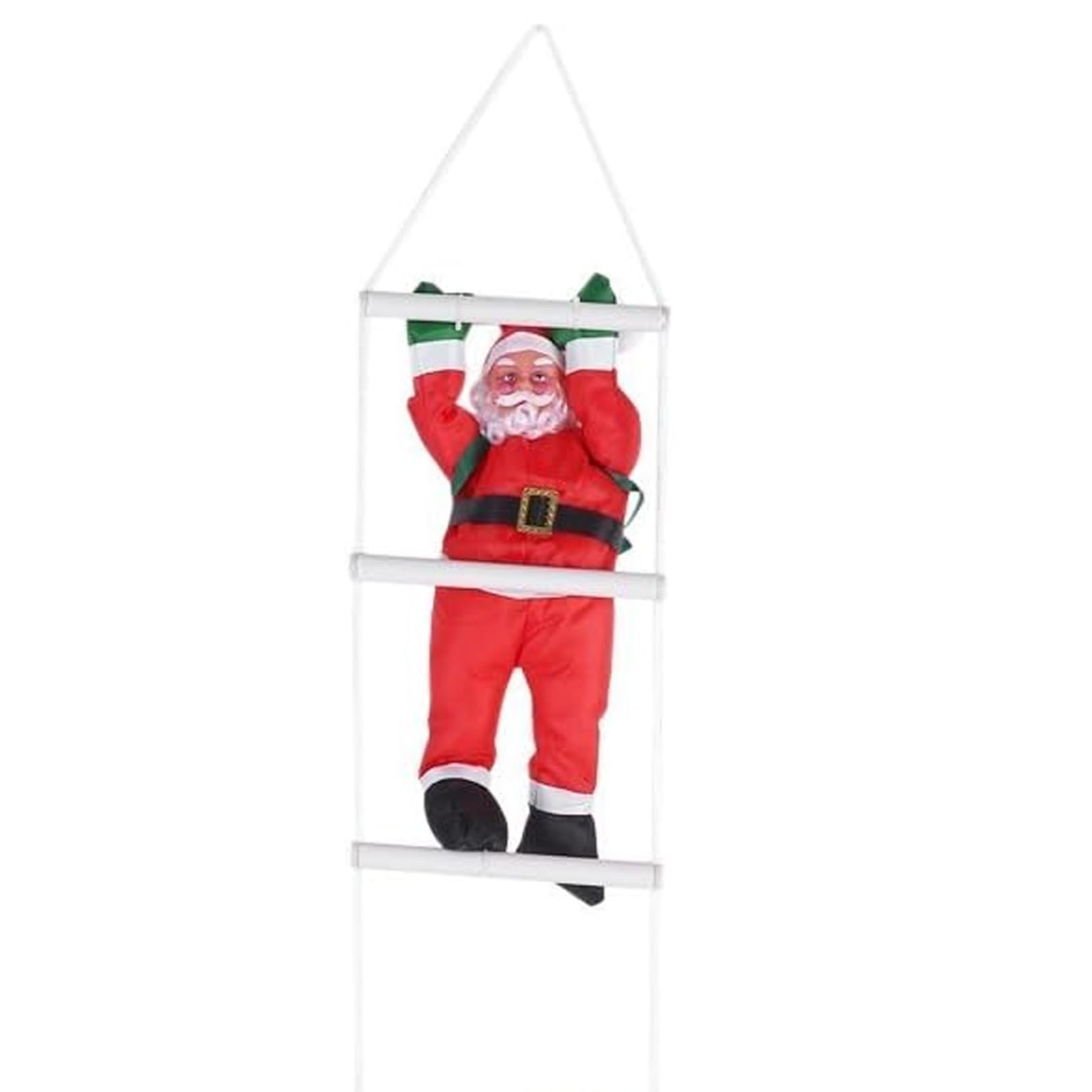 SDMAX 1x Climbing Santa Claus With Ladder, Durable Construction, Bright Colour, Compact And Portable, Easy To Use, Indoor And Outdoor Decoration, 25cm