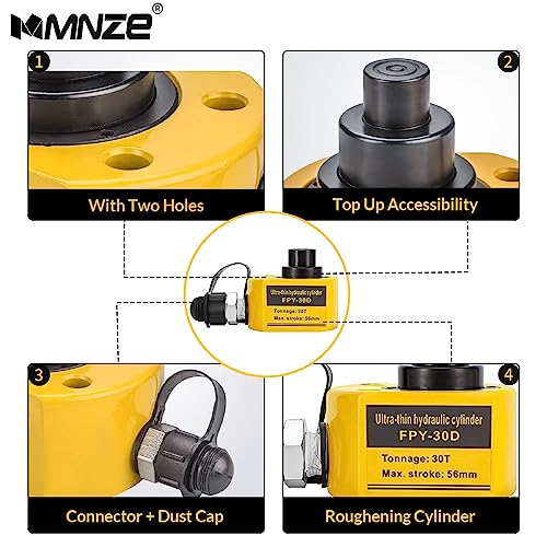 Image of 30T 54mm /2.1 inch Stroke Hydraulic Cylinder Low Profile Jack Multi-Section Ram Jack Lifting Cylinder for Machinery Ship Bridge Construction