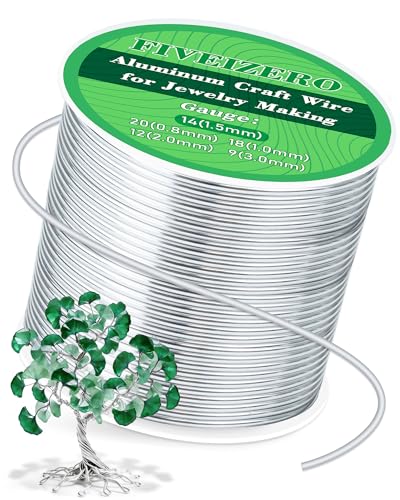 Fiveizero 14 Gauge Aluminum Craft Wire 164Ft,Armature Wire For Sculpting, Bendable Metal Wire For Jewelry Making, Wire Wrapping, Floral Sculptures,Clay &Amp; Christmas Ornaments Crafting(Sliver)