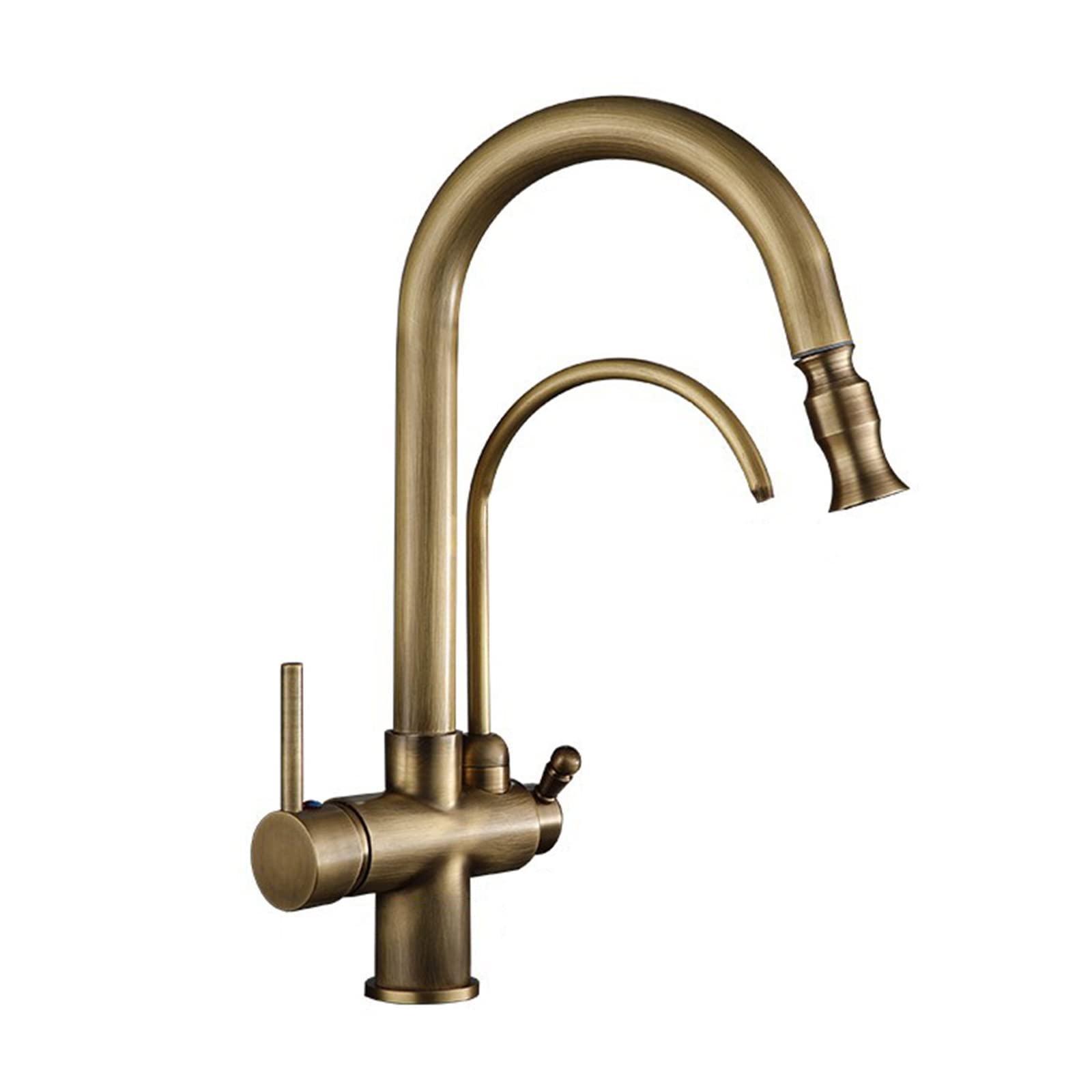 ZYCHSJXA Kitchen Bath Taps3 Way Filter Tap for Sink Mixer with Pull Out Spray 360 Degree Swivel Spout Flexible Faucet Sprayer Drinking Purifier Water B