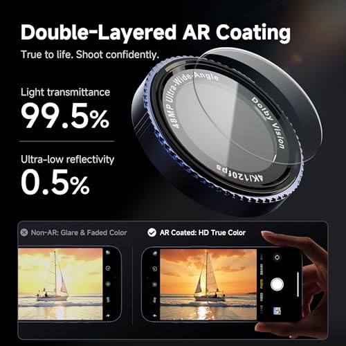 Image of CACOE Metal Camera Lens Protector for iPhone 17 Pro Max, 9H Tempered Glass with Aluminum Frame, HD Clarity & Scratch-Resistant Camera Screen Protector Cover Accessories(Dark Blue)
