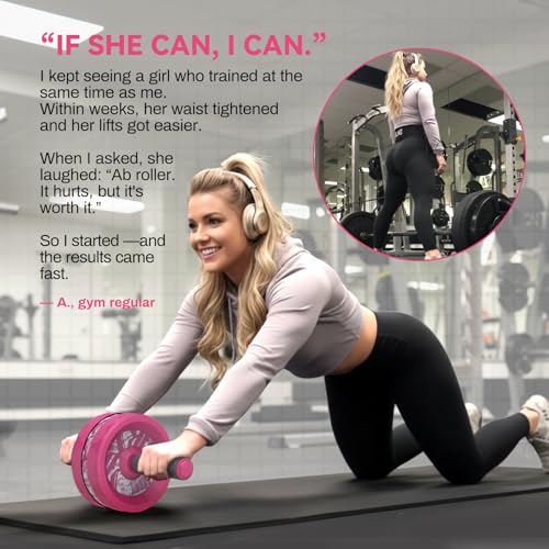 Image of VINSGUIR Ab Roller Wheel, Abs & Core Workout Equipment for Home Gym with Knee Pad Accessories, Abdominal Wheel for Full-body Strength Training