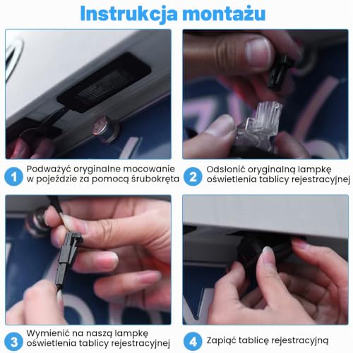 URAQT LED Oświetlenie tablicy rejestracyjnej samochodu, 12 V LED Oświetlenie tablicy rejestracyjnej, 2 szt. 6500 K dla V-W Polo Passat Golf Phaeton Scirocco Eos New Beetle