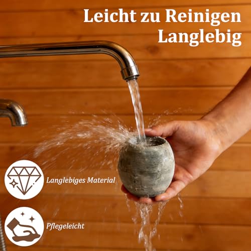 LXTaoler Sauna Verdampferschale aus robustem Granit, Emittiert bei Erwärmung für Mentholkristalle und Saunaöle Geeignet, Sauna Zubehör für Zuhause & als Geschenk
