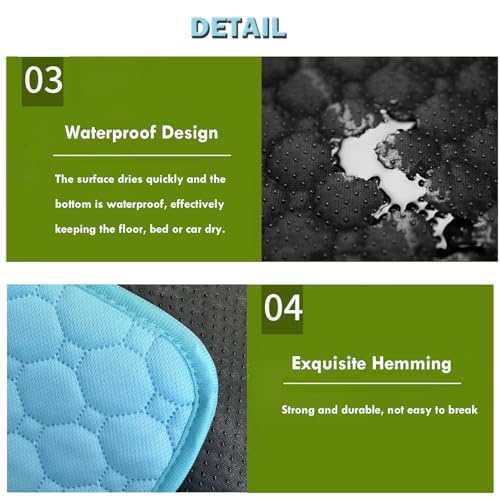 Image of BAMY 2 Pcs Washable Dog Pee Pads Absorbs Urine Pet Training Pads Non-Slip Waterproof Doggie Whelping Pad Reusable Dogs Mat Solid Brown Gray Blue Pink (Blue, L (40x28 inch))