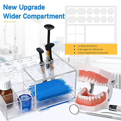 LVCHEN Dental Composite Organizer MultiFunction Acrylic Dispenser for Resin Adhesive Syringes