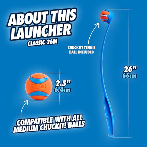 Image of Chuckit! Ultra Ball and Launcher Bundle, Classic 26M with 2 Medium Balls