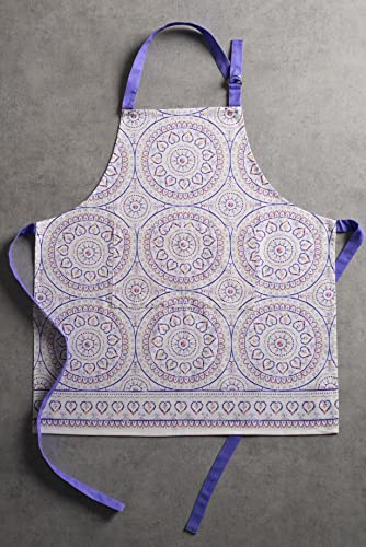 Maison D' Hermine Apron 27.50"X31.50" 100% Cotton 1 Piece Adjustable Neck Strap Cloth Apron With Center Pocket & Long Ties For Gifts, Women Men, Chef, Mandala - Spring/Summer #TOP7