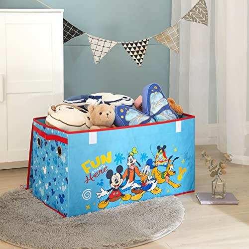 Image of Idea Nuova Disney Mickey Mouse Collapsible Children's Toy Storage Trunk, Durable with Soft Lid, 28.5 inchx 14.5 inchx16 inch