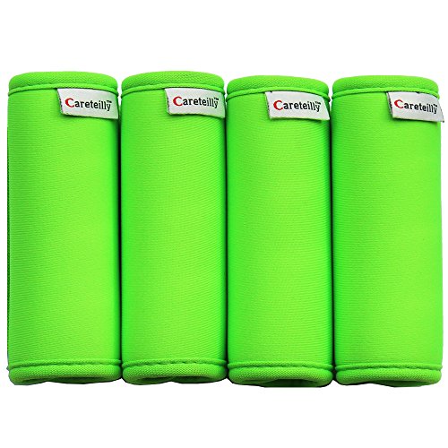 Careteilly Neoprene Luggage Handle Wrap Bright Green Luggage Identifiers For Traveling Neon Luggage