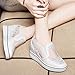 HINDOLA Women's Wedge Sneakers Platform High Heel Mesh Breathable Shoes Fashion Rhinestone Walking Shoes White