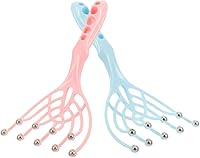 Vista 1 de 2 piezas de mano masajeador de cuero cabelludo garras de plástico peine de masaje de cabeza para relajación profunda y alivio del estrés