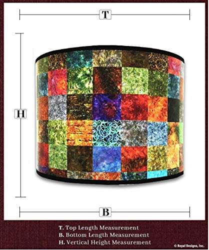 Image of Royal Designs, Inc. Trendy Decorative Handmade Drum Shade, Made in USA, 10in, HBC-8008-10-2, Square Patchwork - 2 Pk
