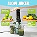 Tasty Slow Juicer, Compact Masticating Juicer with Pulp Separation, Maximum Juice Yield for Fresh, Nutrient-Rich Drinks, Easy Clean-Up & Compact Design, Aqua