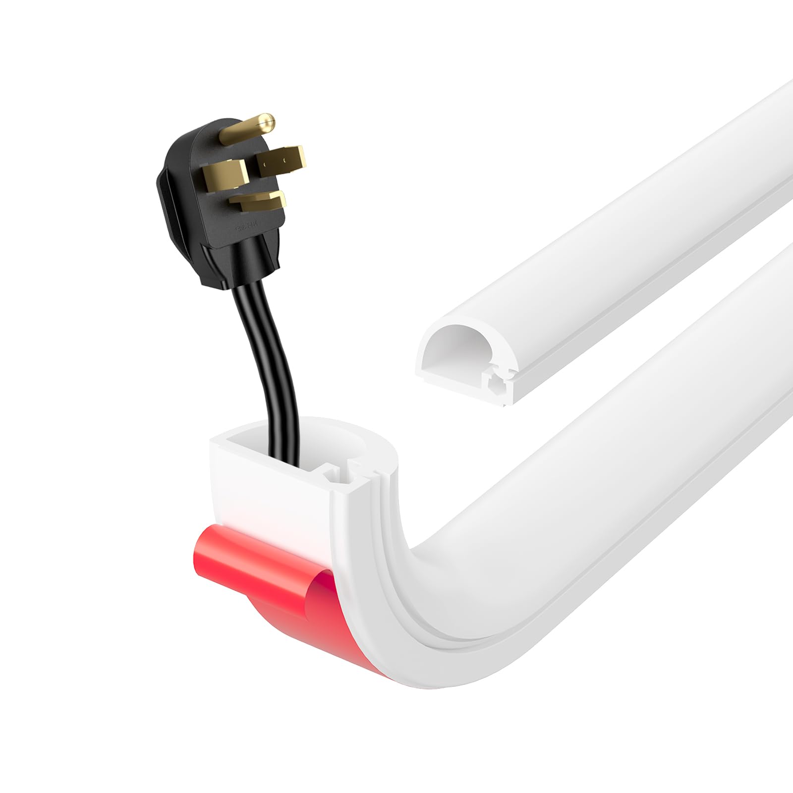 Canalina Passacavi Adesiva Bianca 1M Fili Elettrici Parete Canalina Flessibile PVC Silicone Morbido Protezione Cavi Pavimento Esterni Resistente Alle Intemperie per Ufficio Casa Scuola