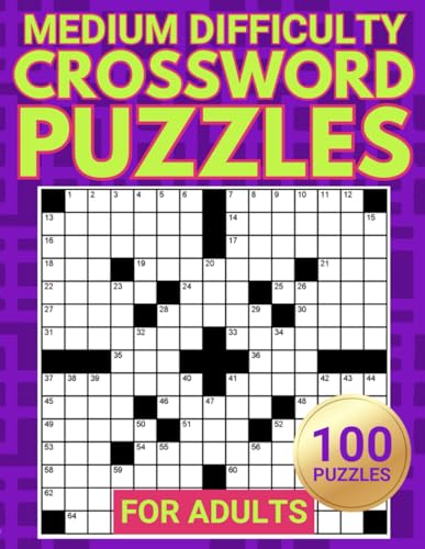 Medium Crossword Puzzle Book: Challenge the Brain with these Word Activity Games for Adults and Seniors (Crossword Puzzles for Adults and Seniors)
