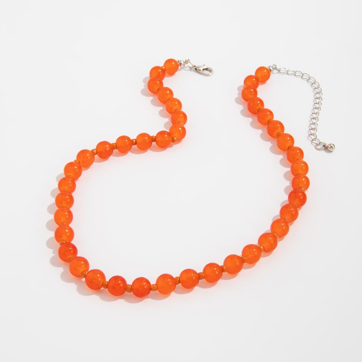 Dainty Red Glass Beads Gemstone Necklace for Women Beaded Chain Necklace Choker Handmade Boho Beach Summer Ocean Hawaii Jewelry for Woman - Image 5