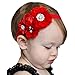 Miugle Baby Red Headbands Rhinestone Hair Bows Girls Hair Band Turban Head Wraps