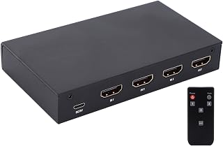 Shanrya 4K HD Multimedia Interface Switcher, 3 in 1 Out Switch Memory Function Support HDR10 1080P Automatic for PS Game Console