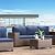 VONZOY Patio Furniture Set, 8 Pieces Outdoor Sectional Sofa Conversation Sets with Waterproof Cover Modern Wicker Seating Set, 4'' Thickened Cushions 1 Glass Coffee Table 2 Armless Sofas, Navy Blue