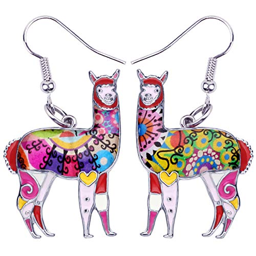 Newei Enamel Alloy South America Alpaca Earrings Drop Dangle Fashion Unique Animal Jewelry For Women Girls Gift Charms #TOP3