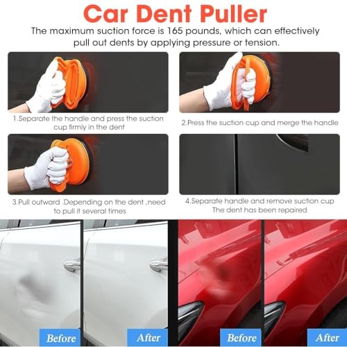 Image of Dent Puller,Car Dent Puller Dent Remover Tool Dent Removal Kit for Car Suction Cup Dent Puller and Dent Repair Kit Handle Lifter for Cars Body,Glass,Screen,Tiles Lifting(Small 2 Pcs)