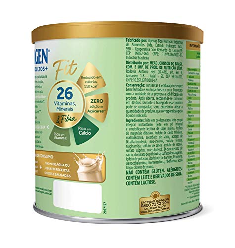 Complemento Alimentar Sustagen Adultos+ Fit Sem sabor - Lata 370g, Sustagen N&E