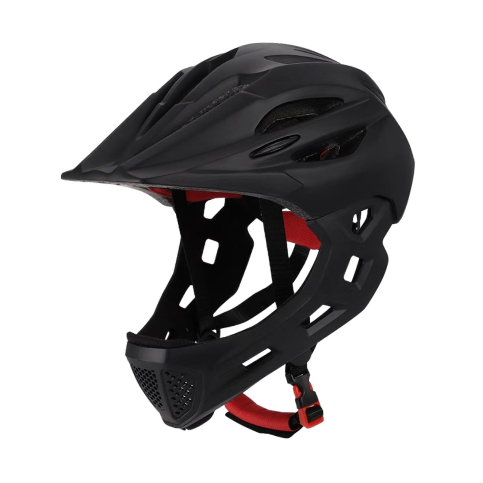 Rockible Full Face Bike Helmet - Stylish Lightweight for Kids Bicycling, Roller Skating, Outdoor Activities in Black