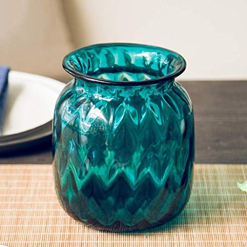 Vase en verre bleu moderne salon et table à manger MU - 4