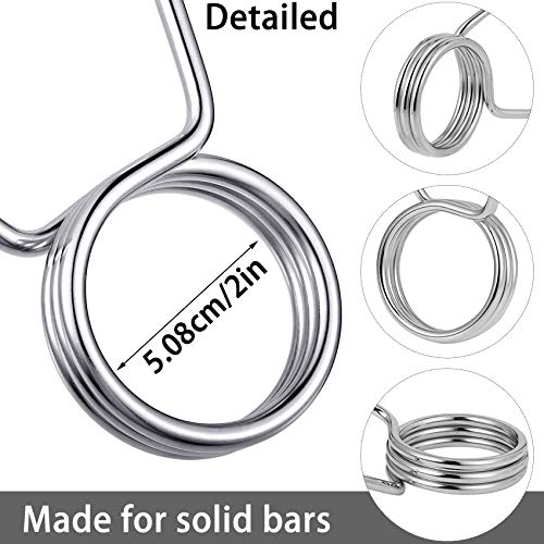 Bimkole 4pcs Dumbbell Spring Clip Collar, Olympic Barbell Clip, Spring Lock Collars for Sports Training Collar Standard 2 Inch Smooth Weight Bar, Curved Bar and Dumbbell Handle (unthreaded)-2 Inch