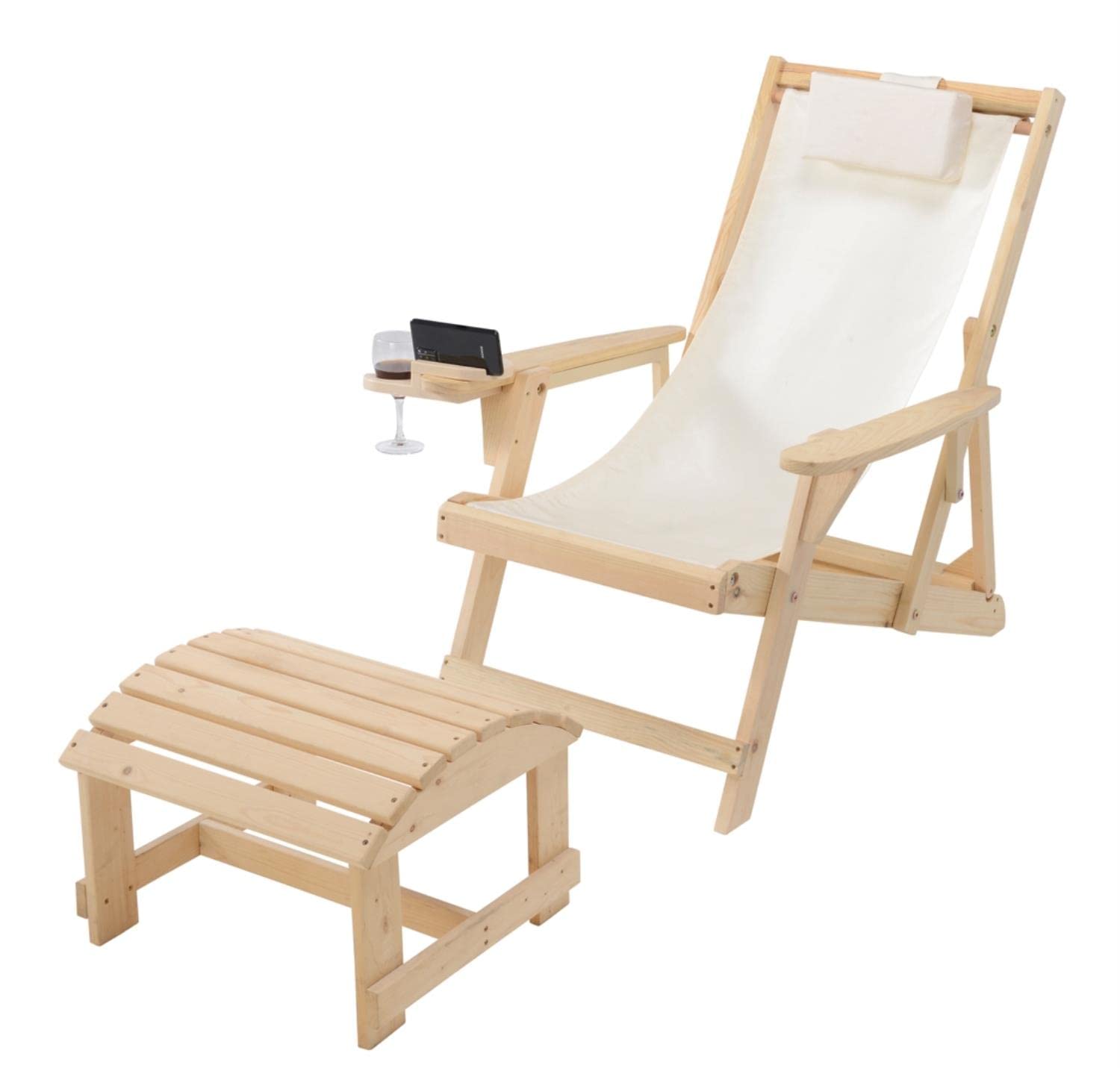 reclining sling chair with ottoman