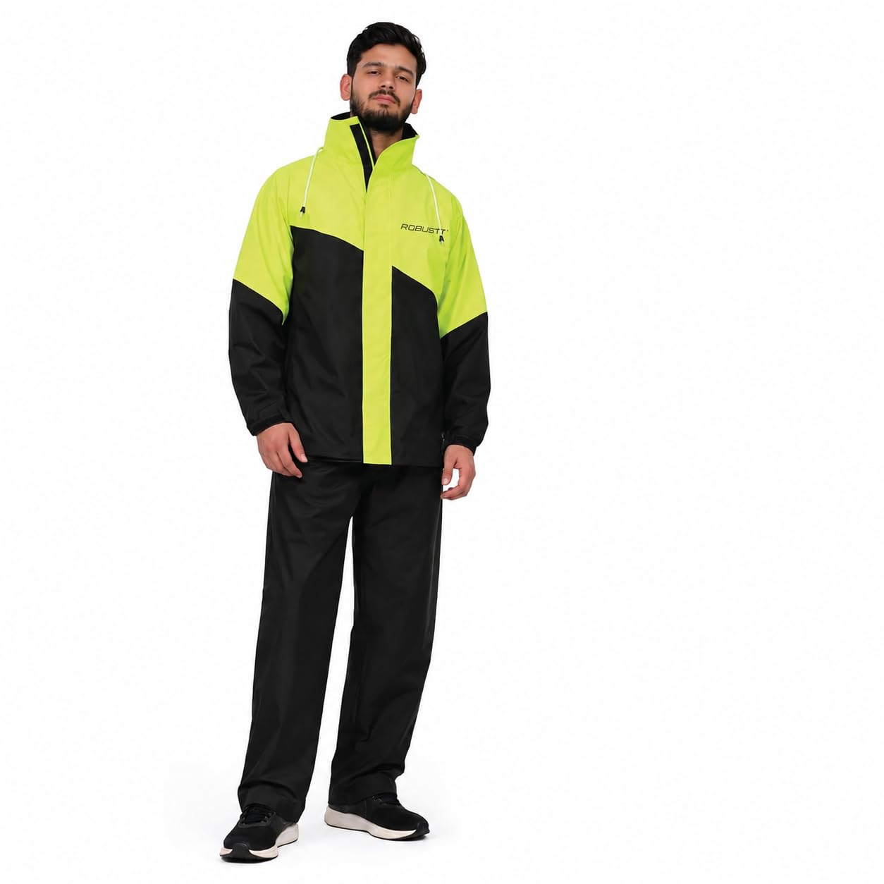 robustt Adult Rainsuit for Men and Women | Unisex Standard Length-NEON Black-M-L-picture-54