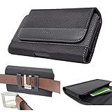 Horizontal Holster Black Nylon Wallet Case Metal Belt Clip Pouch for Moto G Pure(2021),Edge...