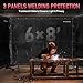 YESWELDER Welding Screen with Frame, 3 Panel 6 x 8 ft Flame-Resistant PVC Welding Curtain with Lockable Swivel Wheels, Mobile & Professional for Workshops, Black